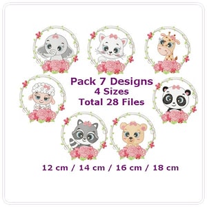 Animals Cute embroidery designs machine embroidery pattern - instant download.