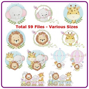 Safari Tiere Stickdesigns Stickmuster Maschinenstickerei Muster - direkter Download.