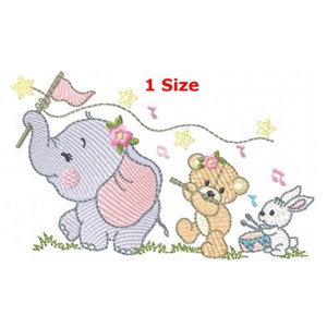 Elephant Music Band Embroidery Designs Machine Embroidery Pattern ...
