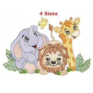 Safari animales bordado diseños de la máquina patrón de bordado - descarga instantánea.
