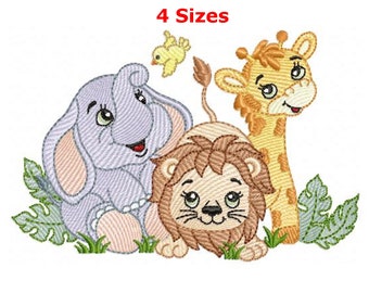 Safari animals embroidery designs machine embroidery pattern - instant download.