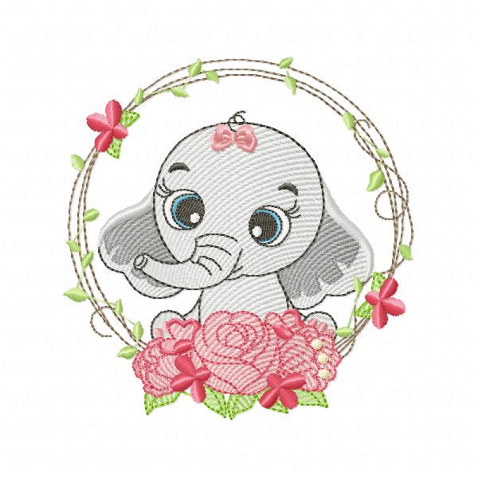 Elephant Frame embroidery designs machine embroidery pattern Etsy