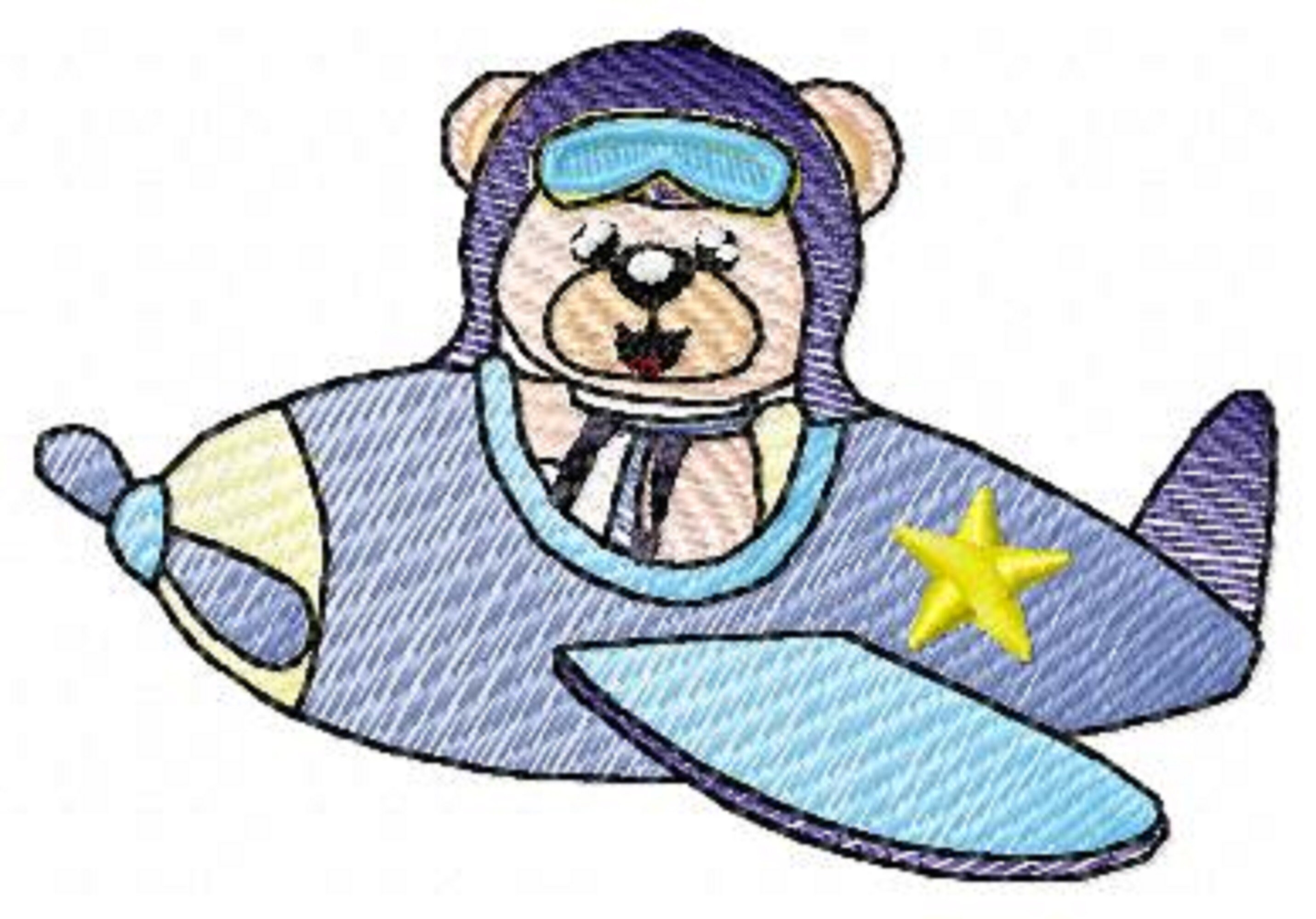 Aviator Bear Embroidery Designs Machine Embroidery Pattern - Instant ...