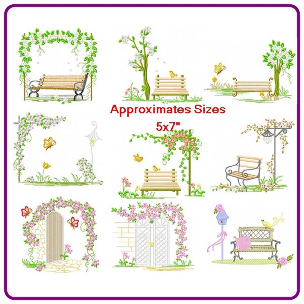 Enchanted Garden embroidery designs machine embroidery pattern - instant download.