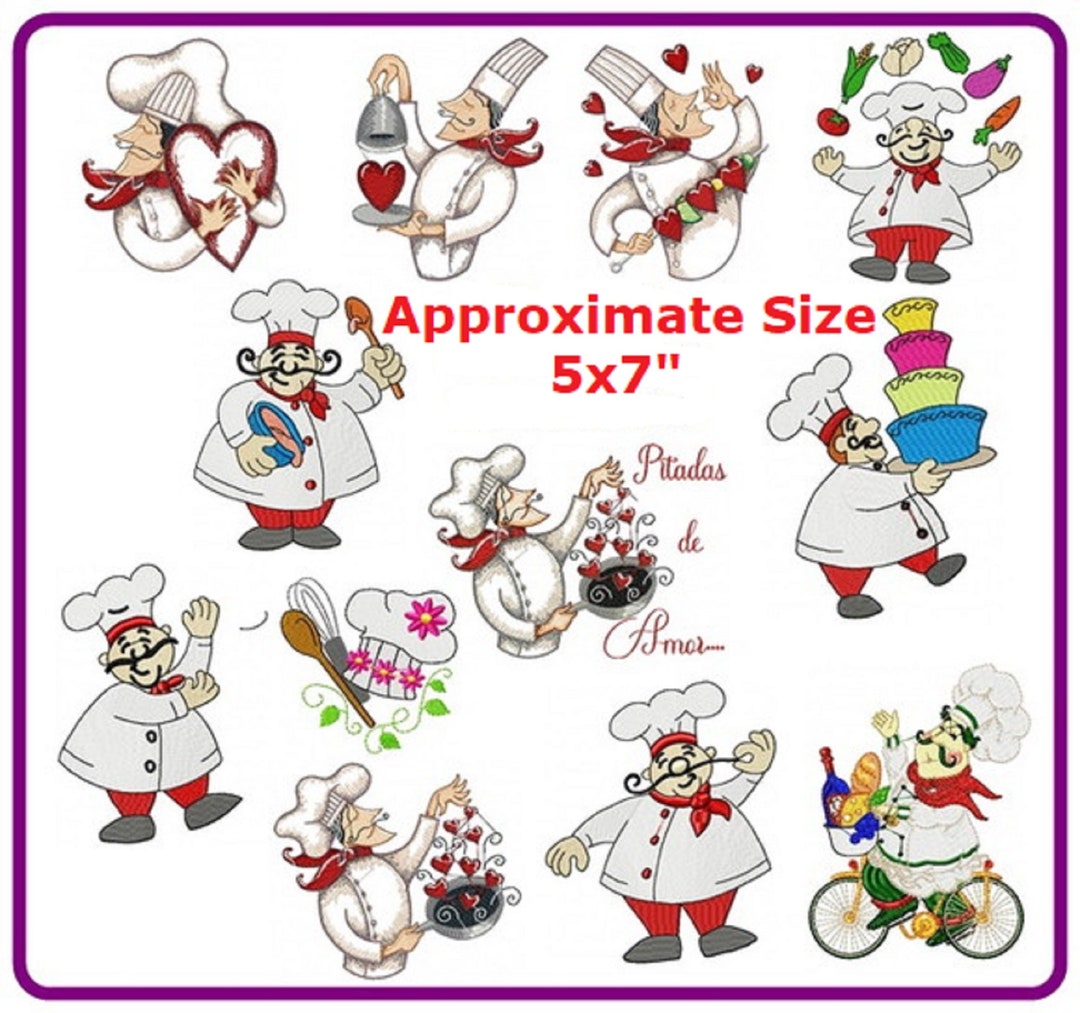 Chefs Embroidery Designs Machine Embroidery Pattern Instant Download