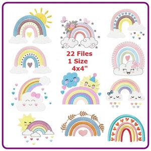 Cloud with rainbow embroidery designs machine embroidery pattern - instant download.