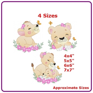 Lioness designs machine embroidery pattern - instant download.