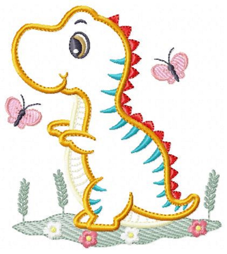 Dinosaurs Animals Embroidery Designs Machine Embroidery Etsy