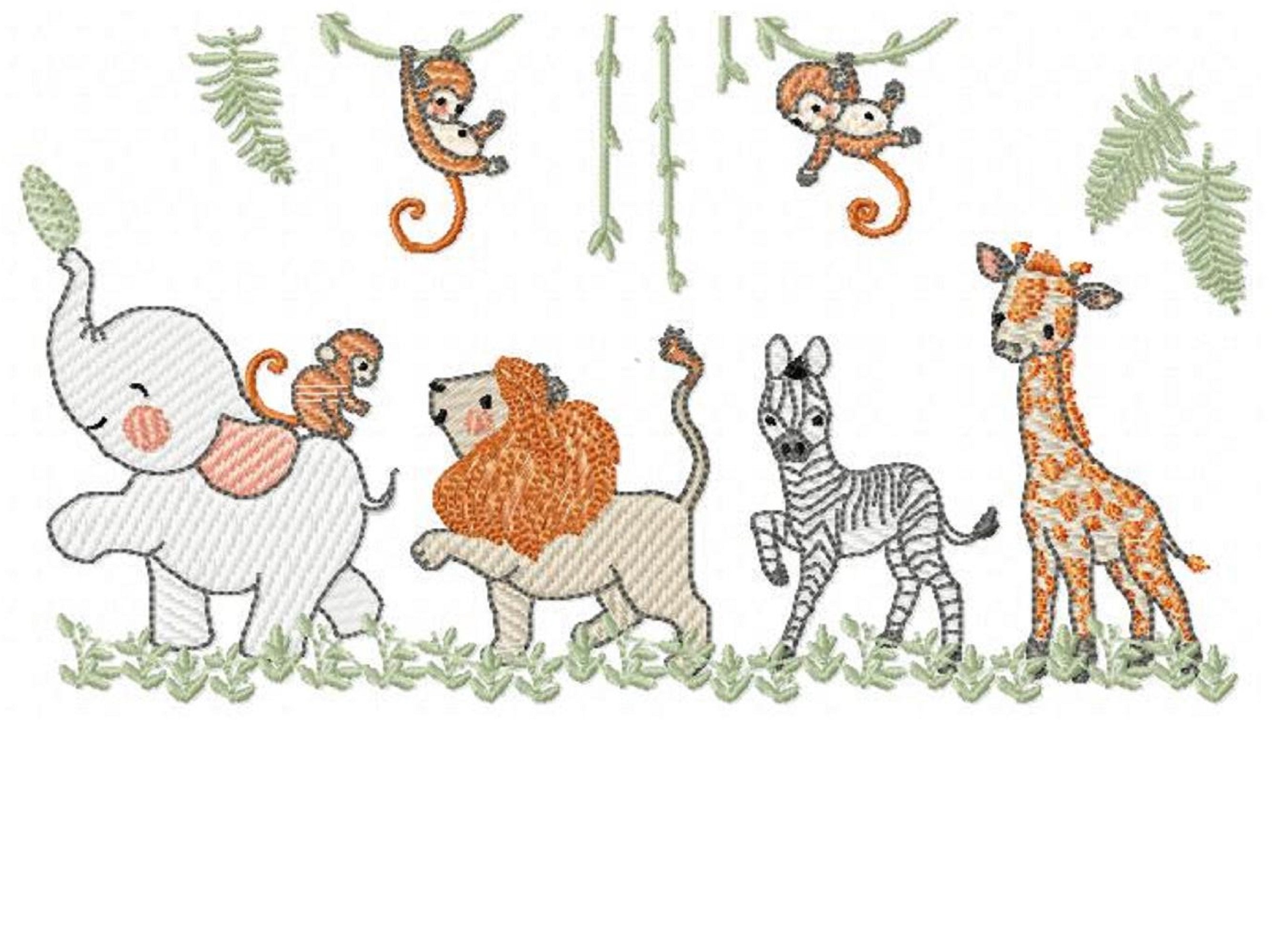 Safari animals embroidery designs machine embroidery pattern Etsy