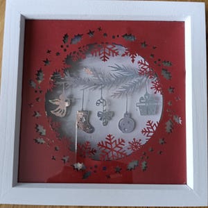 Shadowbox Framed layered christmas scene