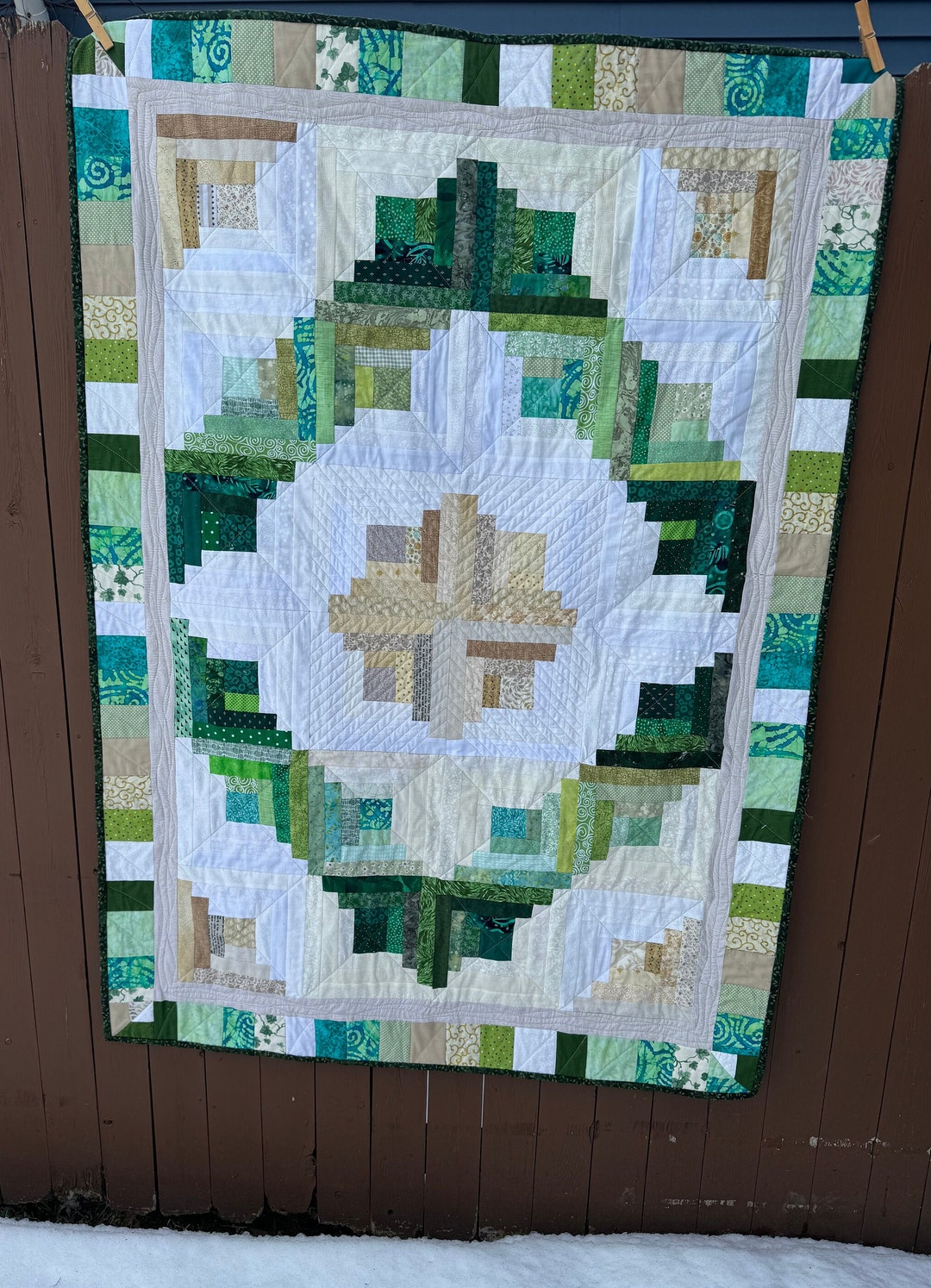 Log Cabin Lap Quilt - Etsy