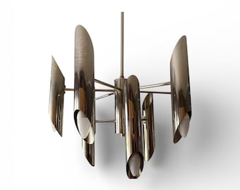 70er Jahre Edelstahl Designer Lampe Skandinavisch