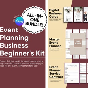 Kit de inicialização de negócios de planejamento de eventos, Kit de ferramentas para iniciantes em planejamento de eventos, Pacote de fundamentos de negócios de planejamento de eventos, Kit de inicialização de planejamento de eventos