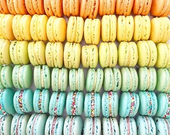 6 Rainbow Macarons