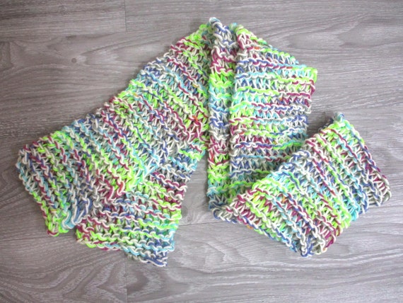 chunky Hand knit scarf soft and cozy handmade by Doram