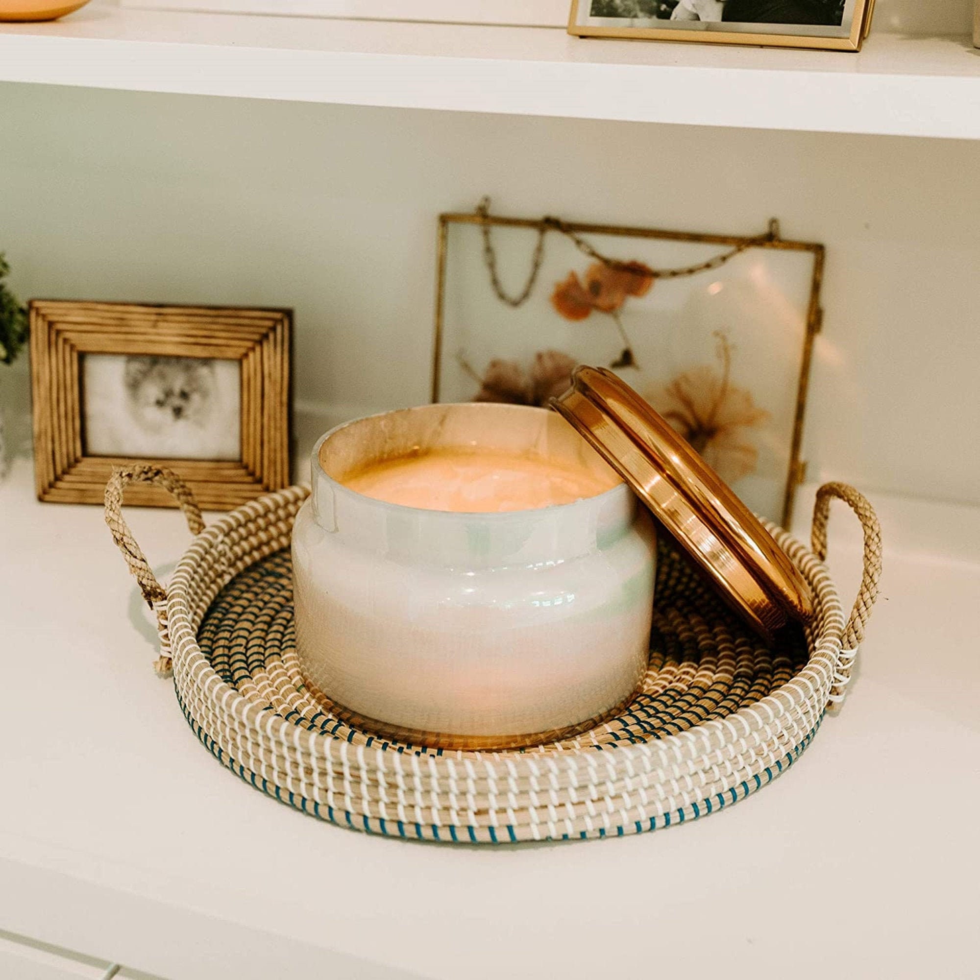 Decorative Basket Home Decor Trays Large Round Tray with Etsy