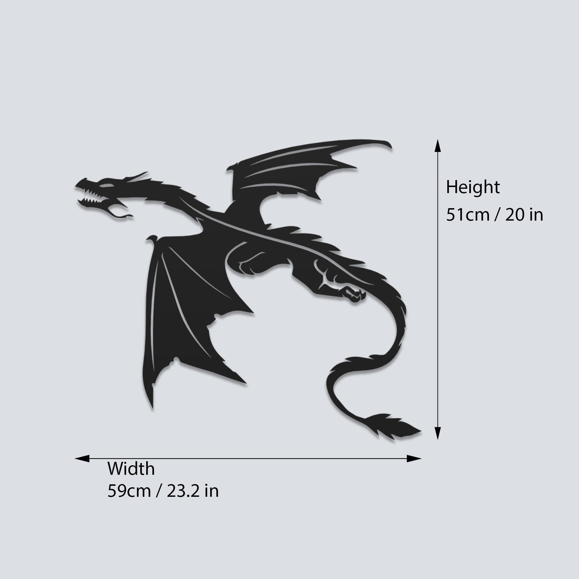 Flying Dragon Metal Wall Art, Dragon Metal Art, Metal Dragon Flying