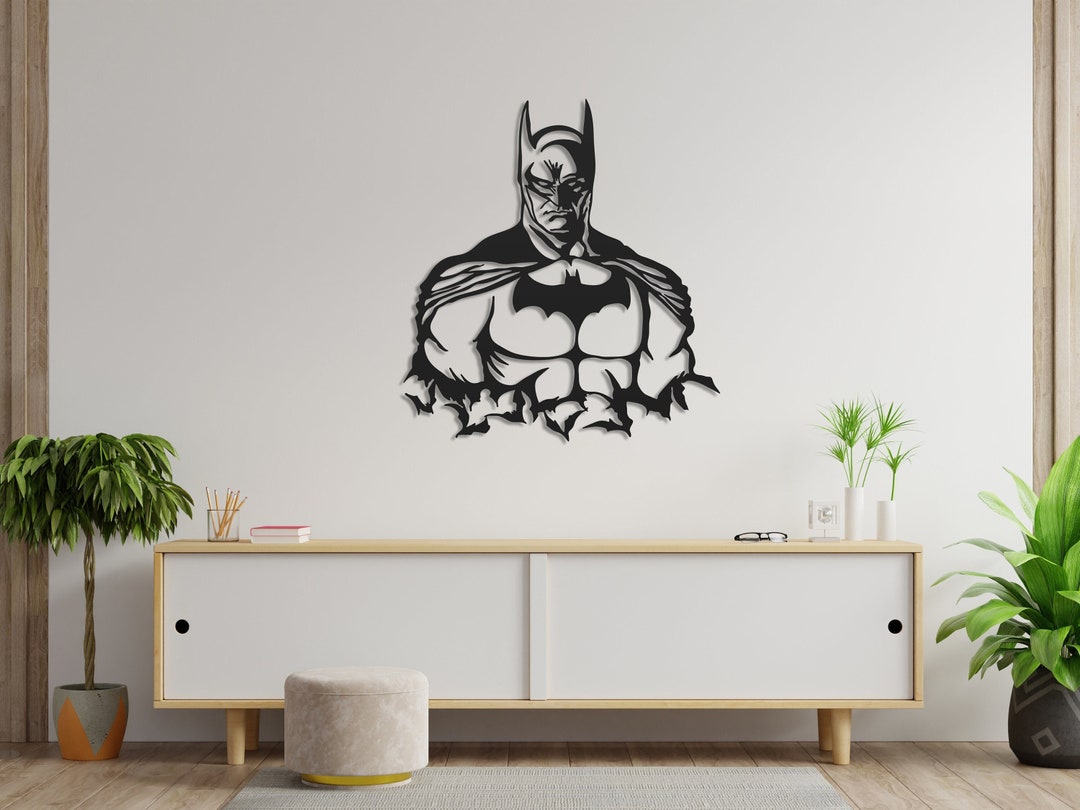 Batman Metal Wall Art Batman Wall Decor Batman Wall Sign Etsy