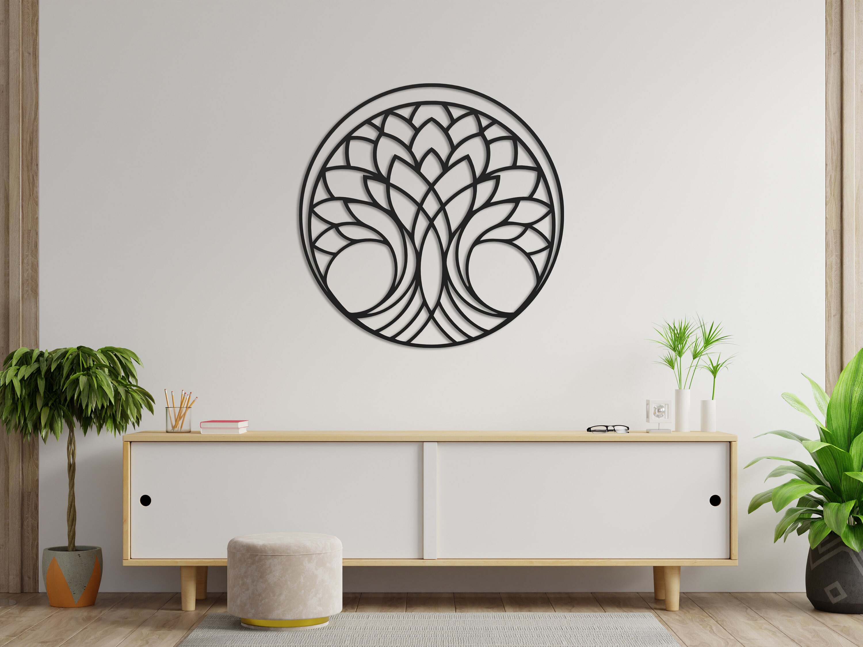 Gold Tree of Life Metal Wall Art, Abstract Tree of Life Wall Decor