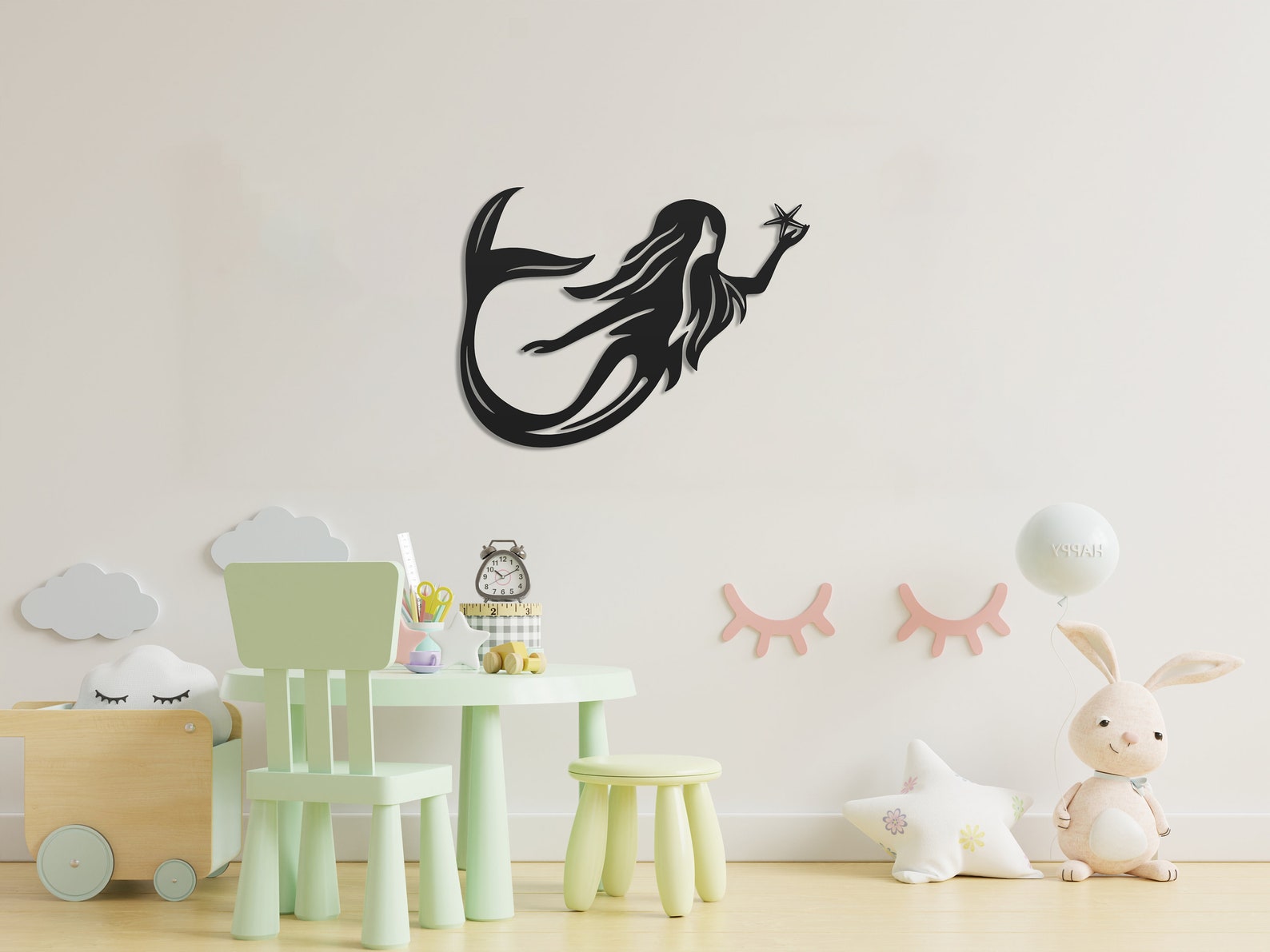 Mermaid Metal Wall Art, Mermaid Metal Wall Decor, Mermaid Holding