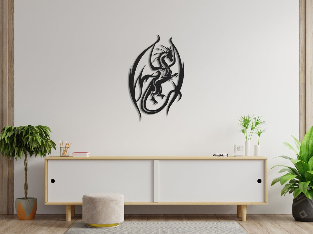 Abstract Dragon Metal Wall Art, Dragon Wall Decor, Dragon Metal Art
