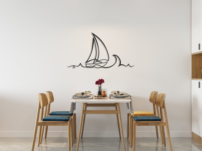 Gold Sailboat Metal Wall Art, Sailing Boat Wall Art, Boat Wall Art