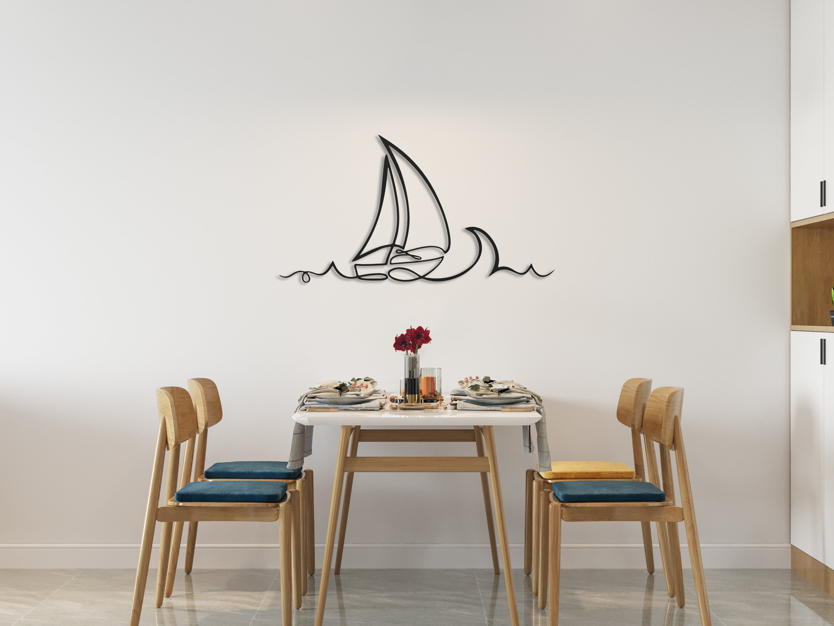 Gold Sailboat Metal Wall Art, Sailing Boat Wall Art, Boat Wall Art