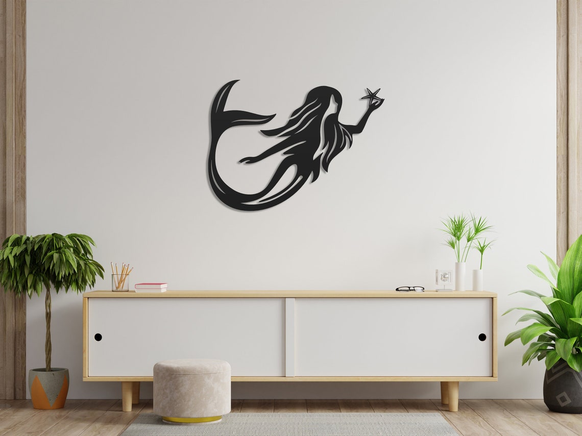 Mermaid Metal Wall Art Mermaid Metal Wall Decor Mermaid Etsy