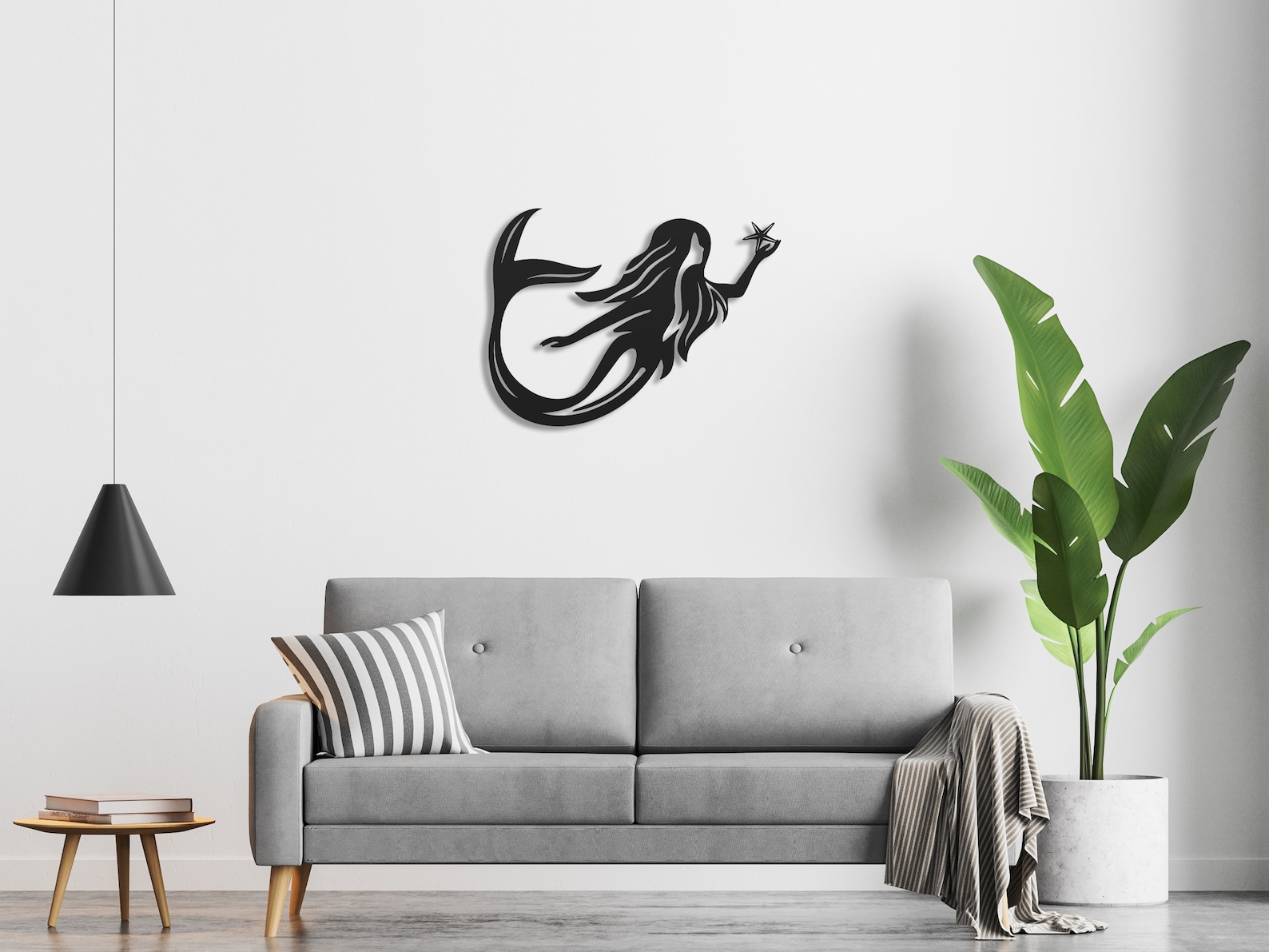 Mermaid Metal Wall Art, Mermaid Metal Wall Decor, Mermaid Holding