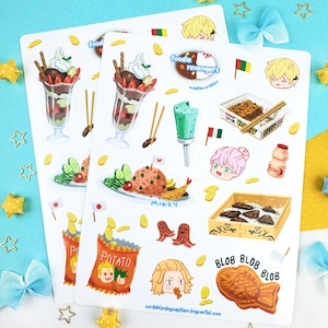 Revengers Anime Foodie Sticker Sheet | Mikey | Draken | Chifuyu | Senju | Takemichi