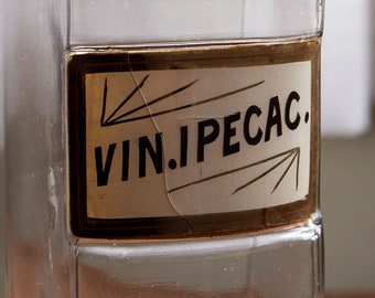 1800s Apothecary Ipecac Bottle - Rare Victorian Quack Medical Bottle