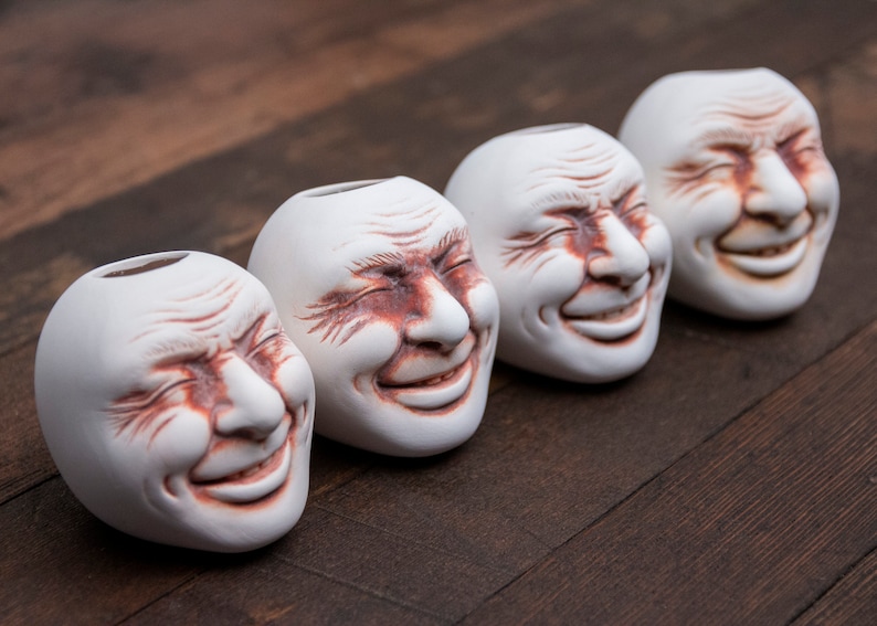 Clay Vase Shaped Like a Head Surreal Modernist Creepy Etsy