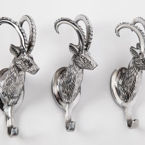 Große ziegenförmige Metallhaken - Wandbehanghaken wie Steinbock-Ziege geformt - Kauf für 1 Haken