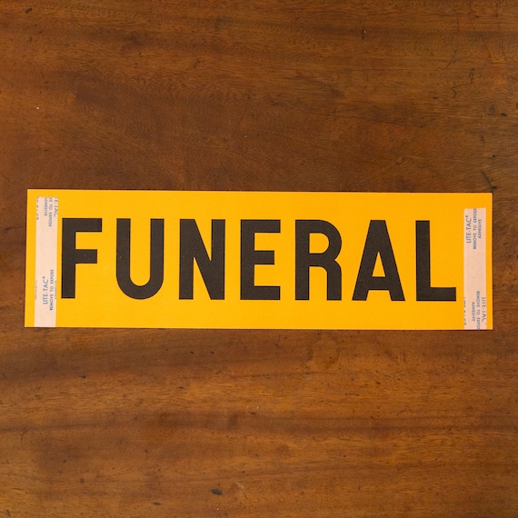 Vintage Funeral Procession Sign Funeral Car Sticker Etsy