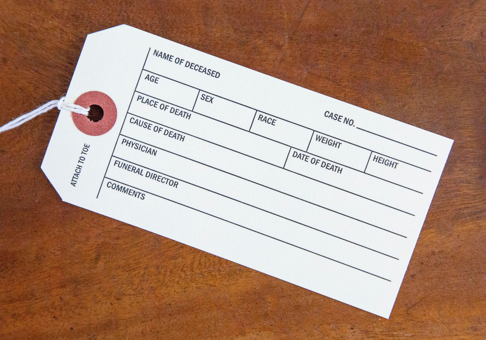 10 Real Toe Tags 10 Blank Mortuary Cards Etsy