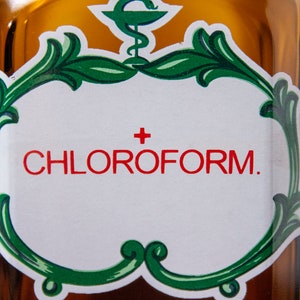 Vintage Chloroform Bottle from Austria - Large Antique Quack Medicine Bottle