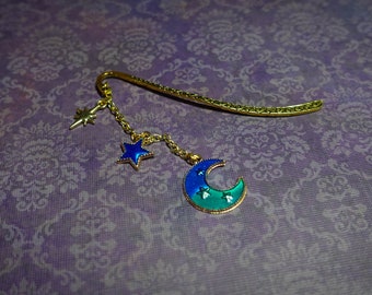 Gold Moon and Stars Bookmark