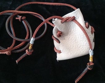 Medicine Bag Necklace (Handmade Genuine Leather)