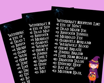 Witchcraft Shopping List Halloween Digital Art