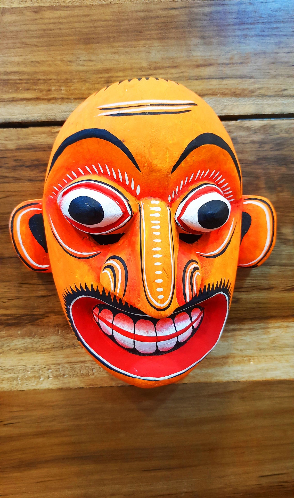 Wooden Hand Carved Sri Lankan Stunning Traditional Sanni Mask Etsy