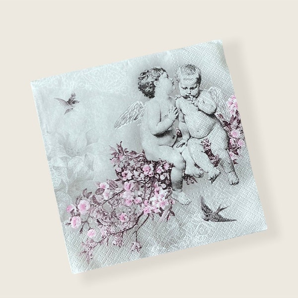 Decoupage Angel Napkin Etsy