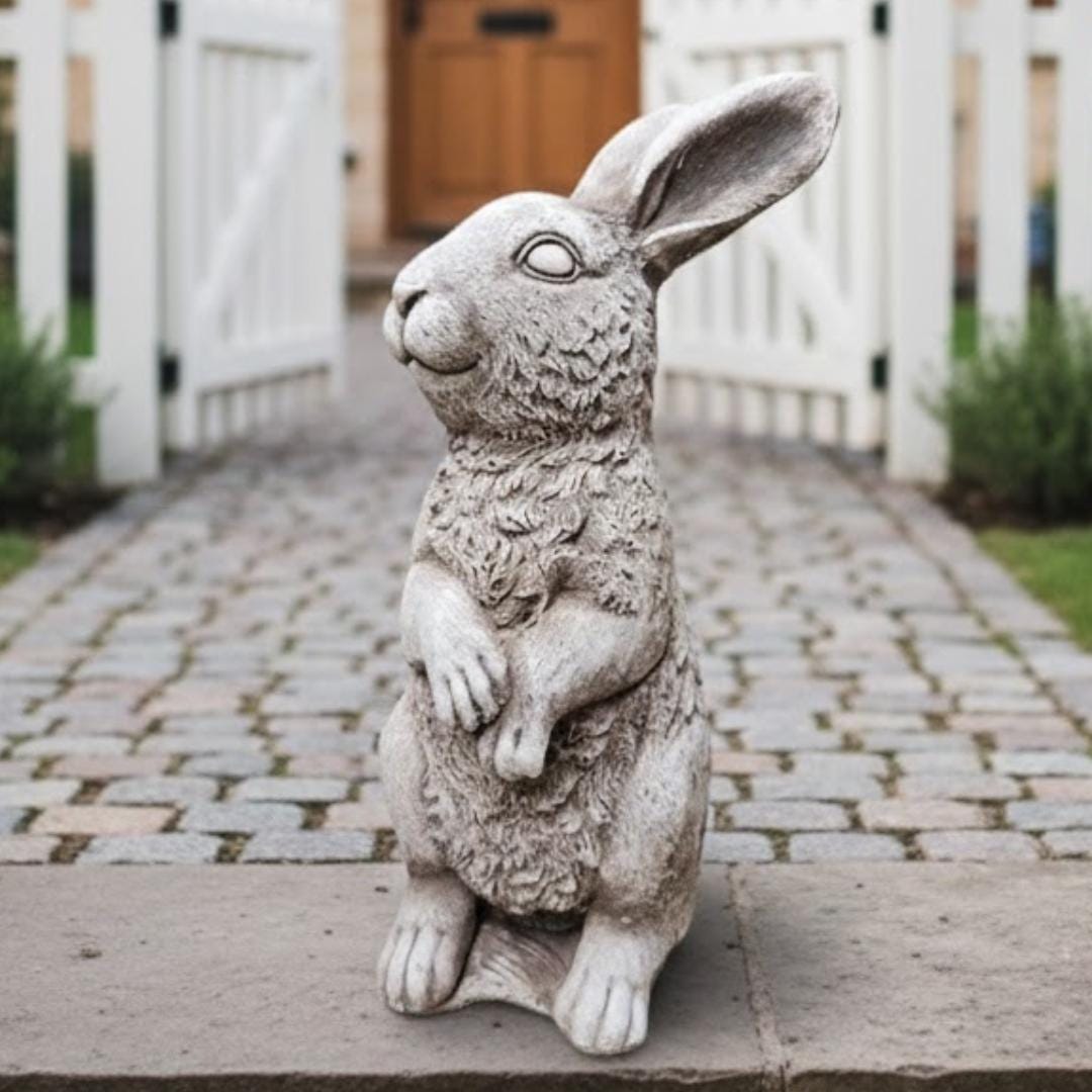 Stone Rabbit Statues Bunny Statue, Cast Stone Rabbit Statue - Etsy