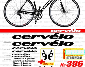 2 CERVELO Cycling Stickers Printed Frame Forks Wheel Phone Helmet Decals bike