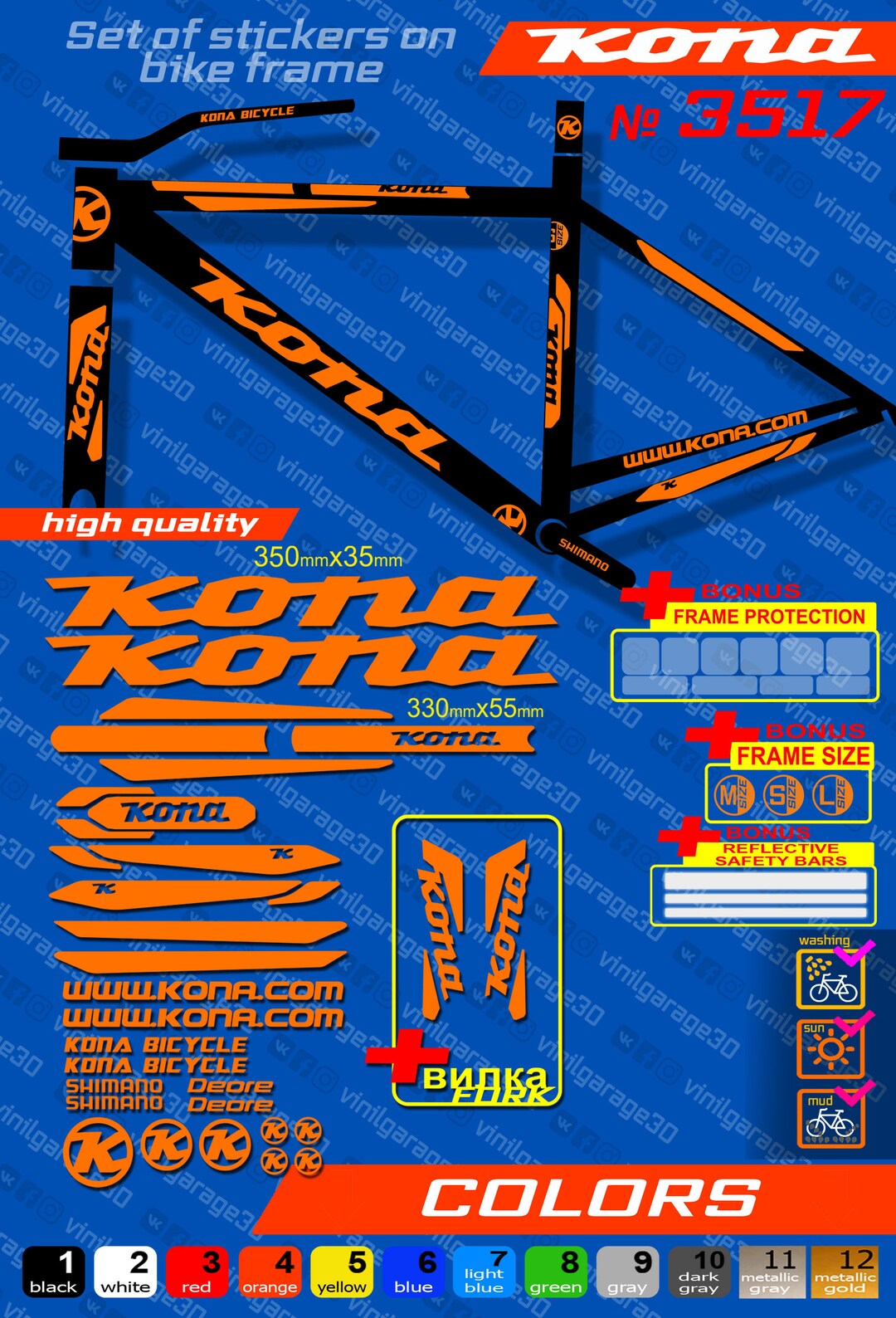 kona bike stickers