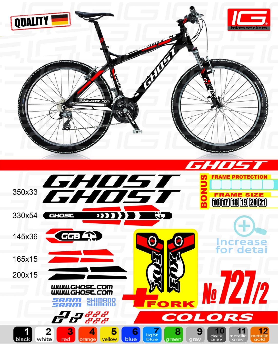 ghost stickers for bike