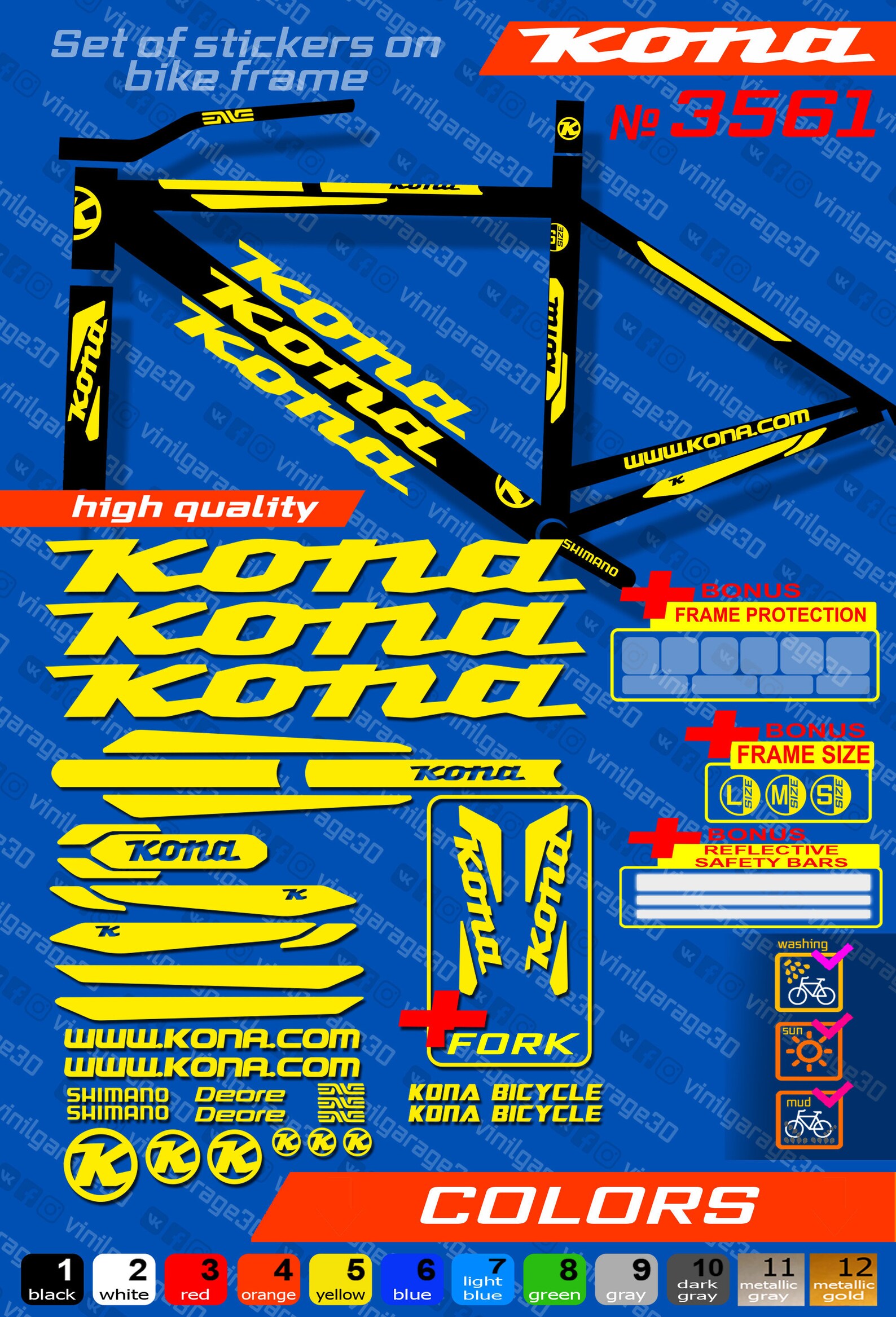 kona bike decals
