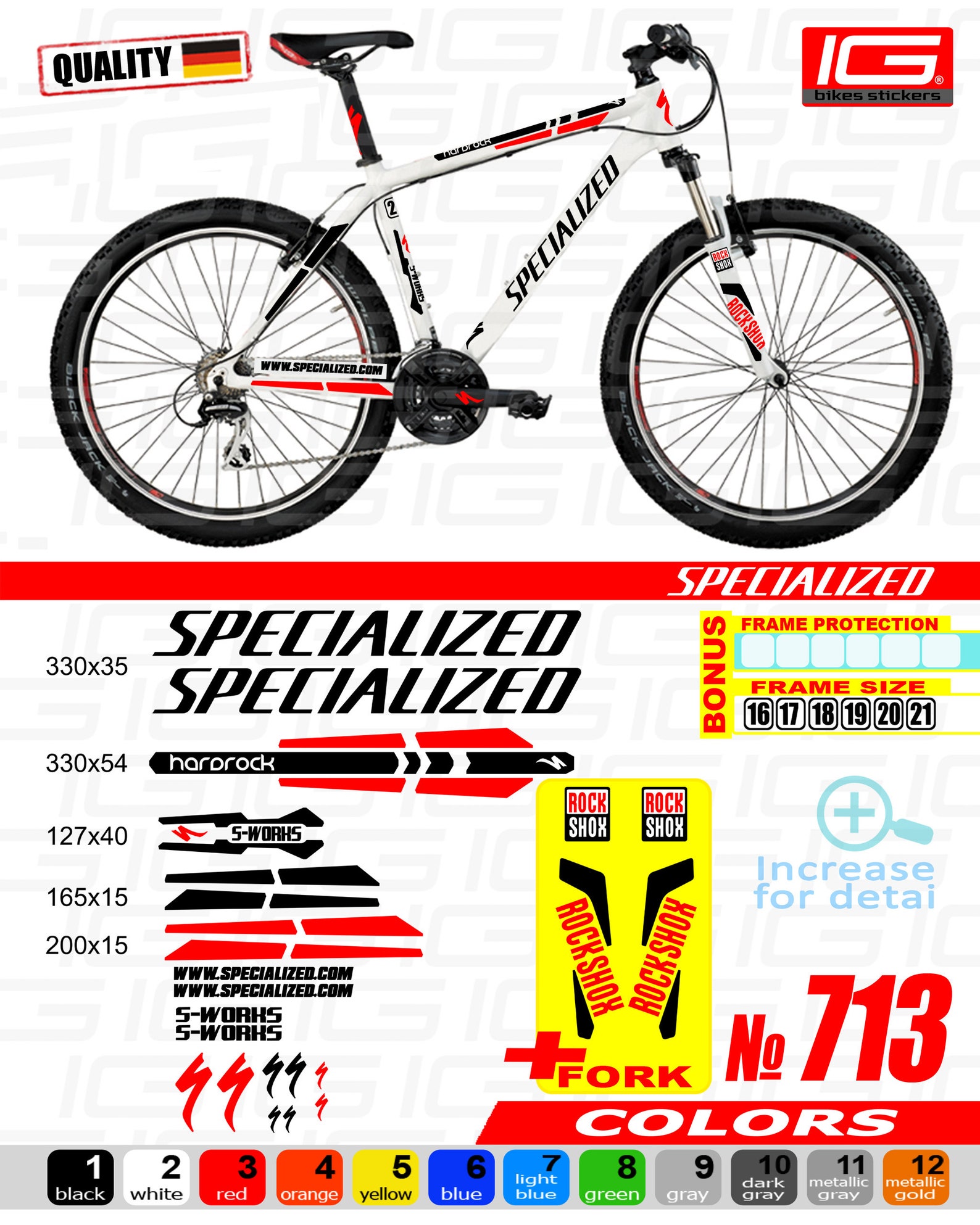 SPECIALIZED FahrradAufkleberSet ALLE FARBEN erhältlich