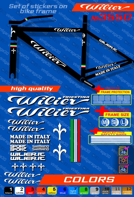 Set di adesivi per bici WILIER TUTTI I COLORI disponibili | Etsy Italia