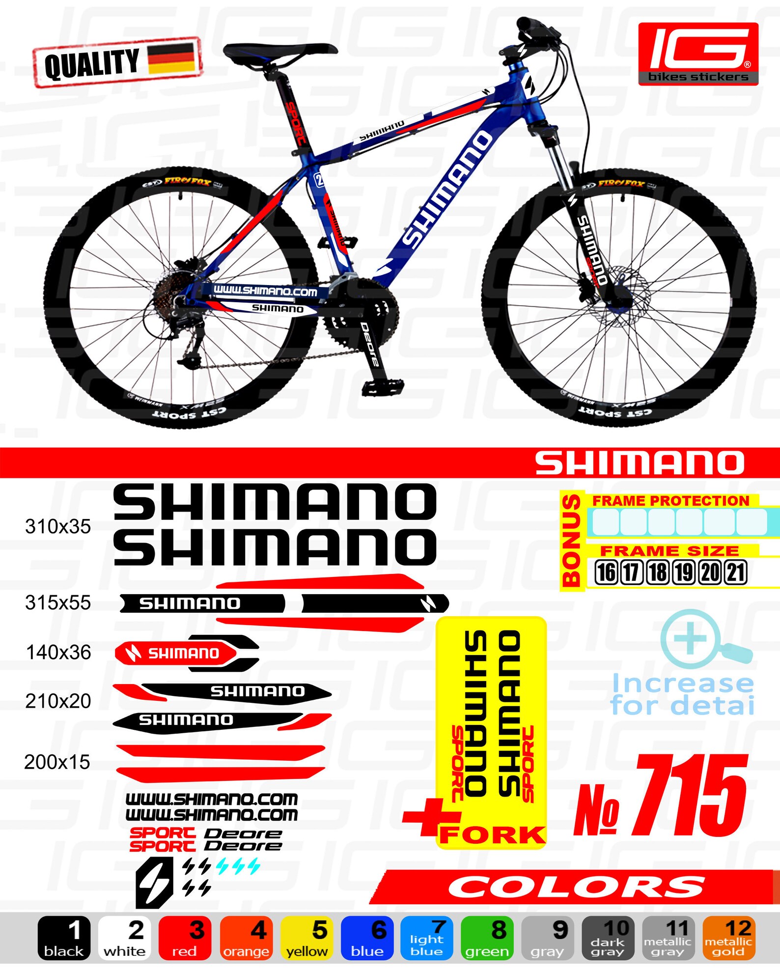 shimano stickers bikes