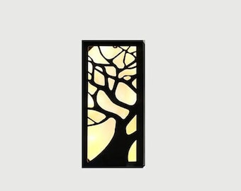 Applique murale LED arbre rustique : applique murale en bois de ferme